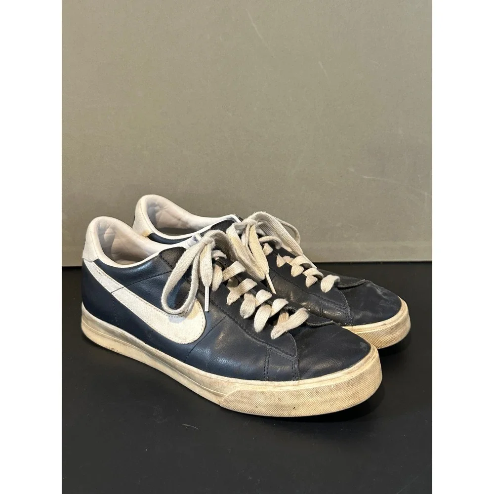 Nike Tennis Classic Navy Blue White‎ Leather Sneakers 318333-402 Mens 9.5